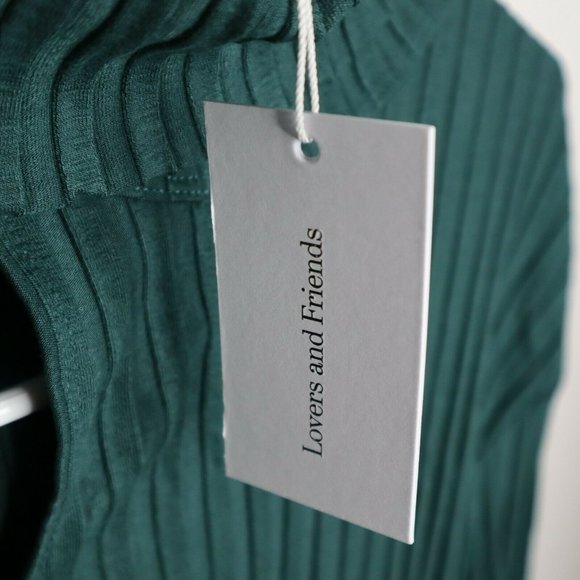 NWT Lovers + Friends Cut Out Turtleneck in Emerald Green SZ XL - Picture 4 of 10